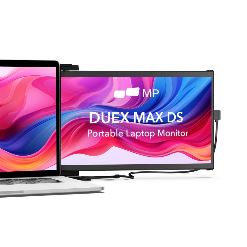 MP شاشة موسعة لجهاز الكمبيوتر المحمول MP Mobile Pixels Duex Max DS 14.1 بوصة، شاشة محمولة بدقة FHD 1080P، منفذ USB Type-C/HDMI لأجهزة الكمبيوتر المحمولة من 14-17 بوصة، متوافقة مع Windows/Mac/Android/Switch (شاشة مزدوجة) - Image 1