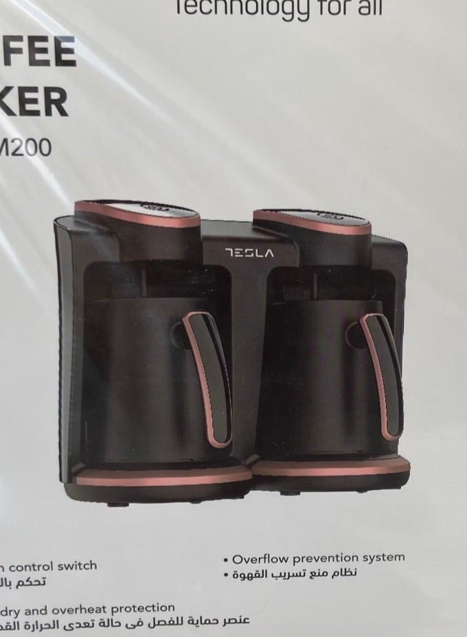Tesla Coffee Maker 800W 250ml Dual Boiler Black and Copper TSL-CM200 - Image 4