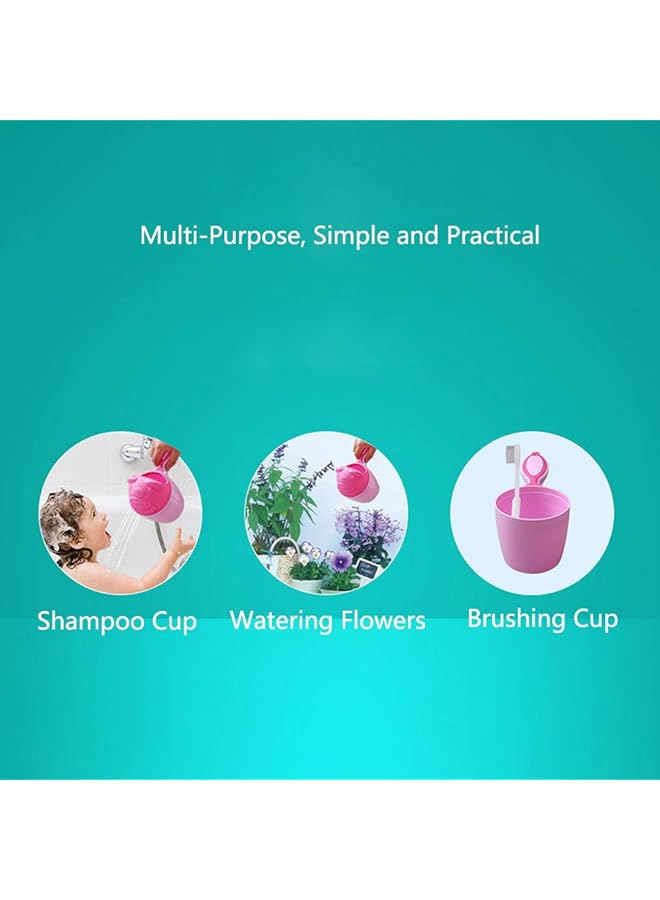 OLEWELL Rinse Shampoo Rinser Baby Rinse Cup Baby Bath Rinser Wash Hair Cup By Protecting Infant Eyes (Bear Pink) - Image 3