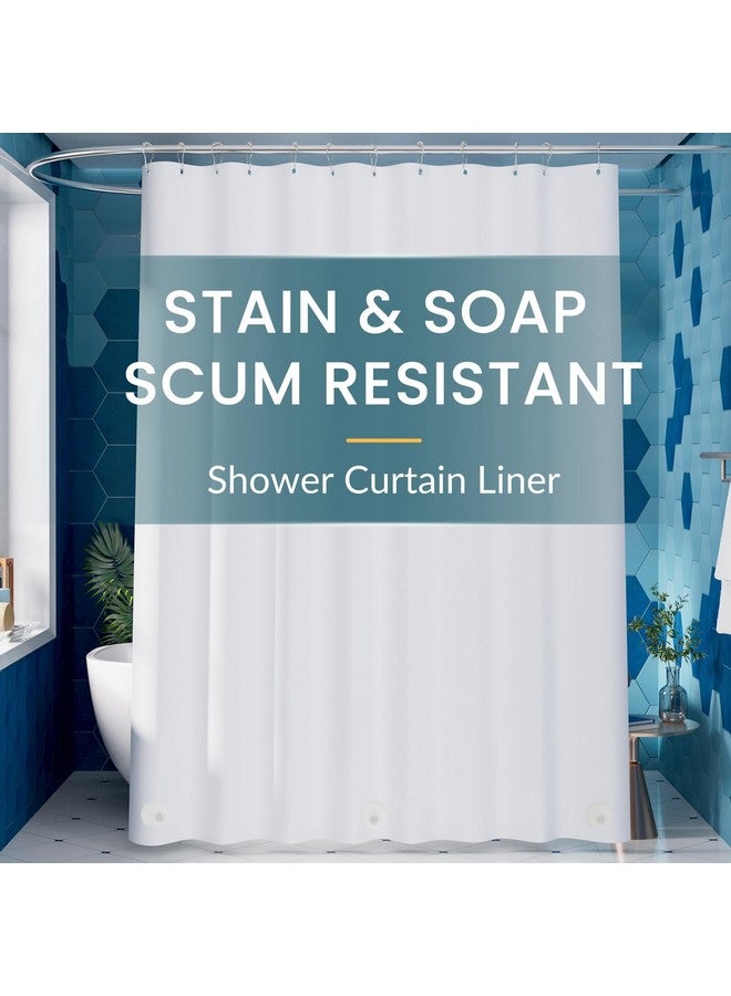 Titanker White Shower Curtain Liner 72 x 84 Extra Long Shower Liner Plastic Washable Shower Curtain Liner PEVA Shower Curtains for Bathroom with Magnets and Rustproof Metal Grommet Holes - Image 1