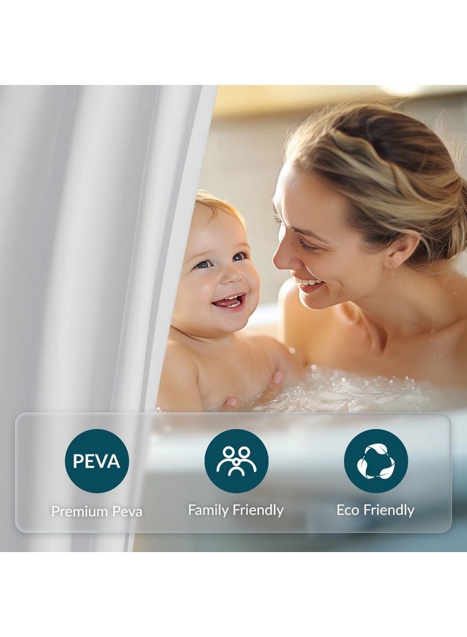 Titanker White Shower Curtain Liner 72 x 84 Extra Long Shower Liner Plastic Washable Shower Curtain Liner PEVA Shower Curtains for Bathroom with Magnets and Rustproof Metal Grommet Holes - Image 2