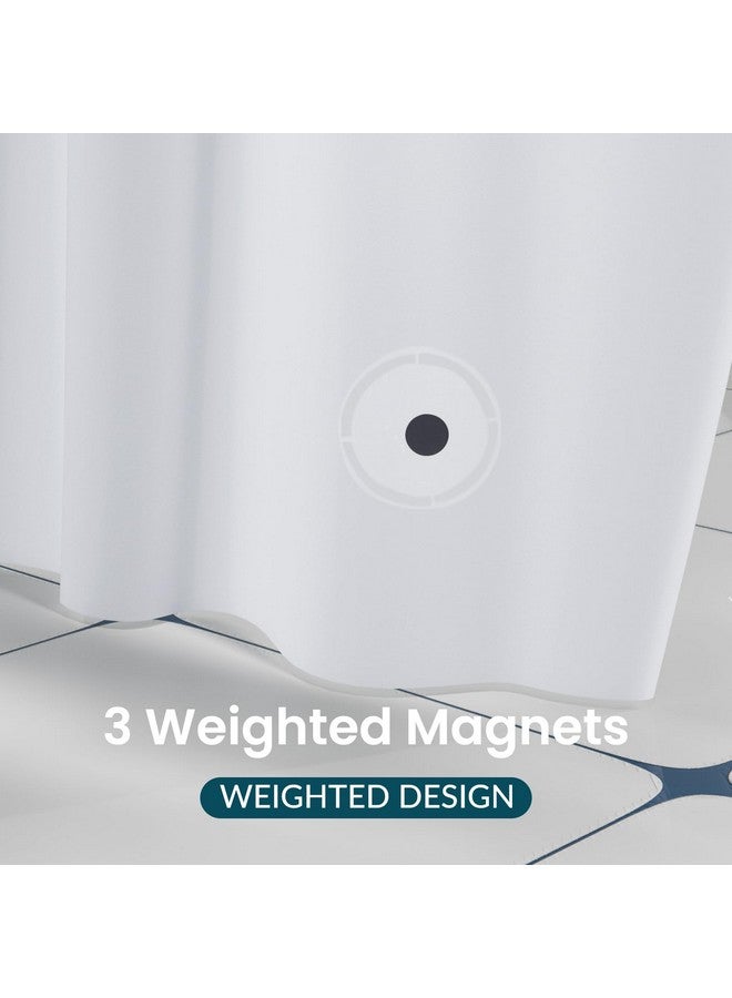 Titanker White Shower Curtain Liner 72 x 84 Extra Long Shower Liner Plastic Washable Shower Curtain Liner PEVA Shower Curtains for Bathroom with Magnets and Rustproof Metal Grommet Holes - Image 5