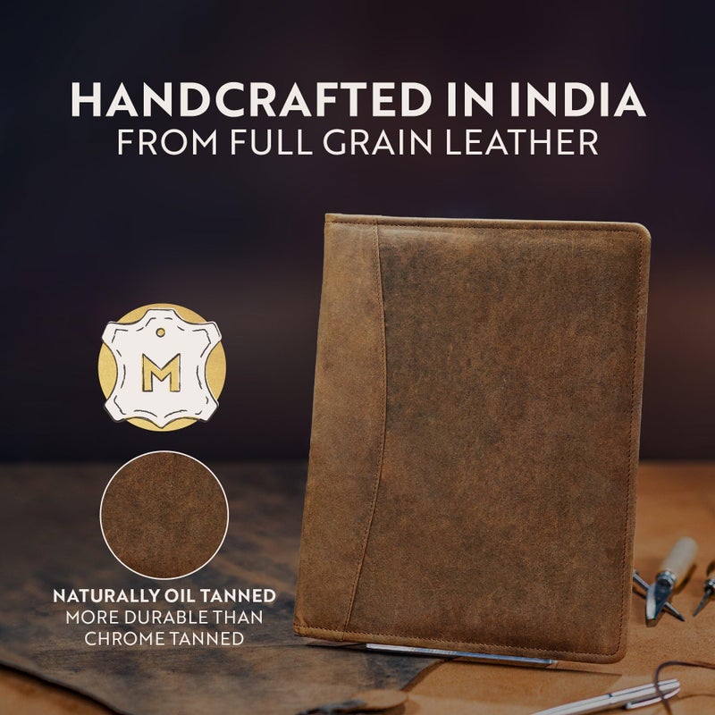 Moonster Leather Portfolio Professional Organizer Padfolio â€“ Resume Folder with Luxury Pen - Leather Binder Portfolio Writing Pad with Business Card Holder - Portfolio Folder for Men & Women - Image 5