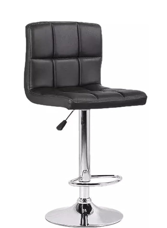 Ripple FURNITURE Galaxy Design Set Of 2 Adjustable Bar Stools Pu Leather Swivel Lift Kitchen Counter Pub Chair Black Color  - Image 3