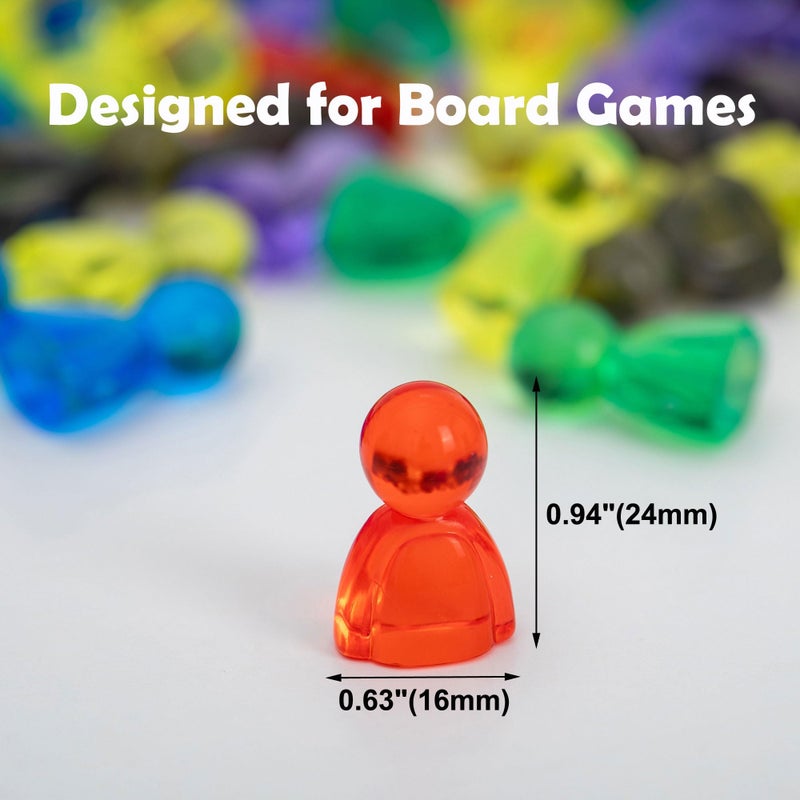 AiFanS 120 Pieces Game Pawns,Game Pieces for Board Games,Plastic Tokens Board Game Accessories with Portable Box(Translucent,6 Colors) - Image 3