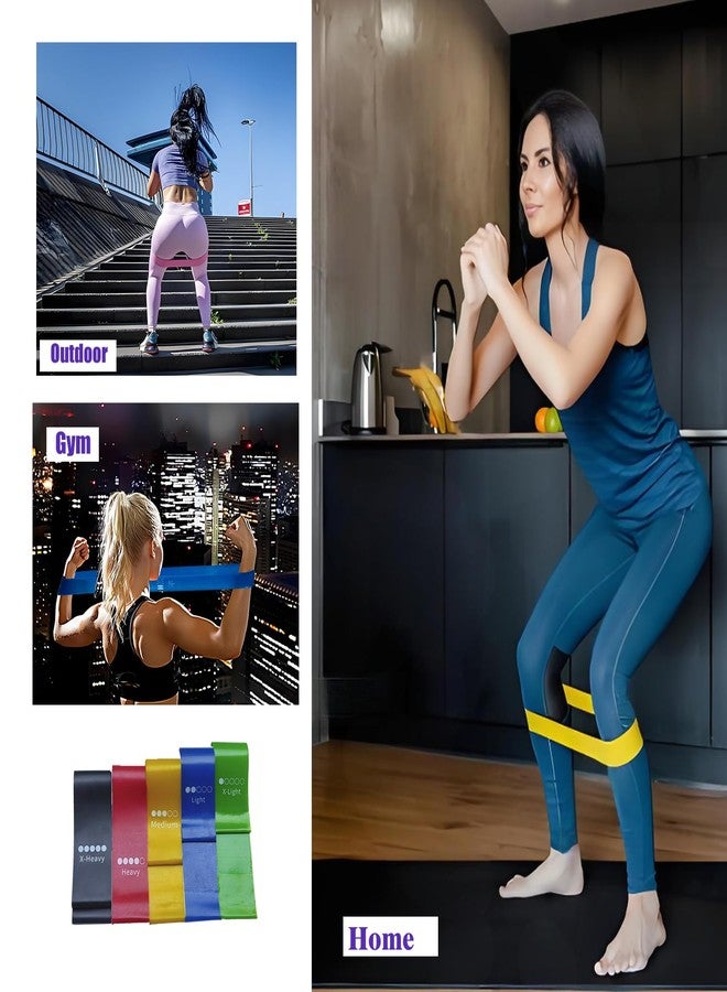 ZanXinY Resistance Bands for Working Out,Resistance Loop Exercise Bands for Physical Therapy, Yoga Starter Set of Stretch Bands for Booty Legs, Pilates Flexbands,Set of 5 - Image 5