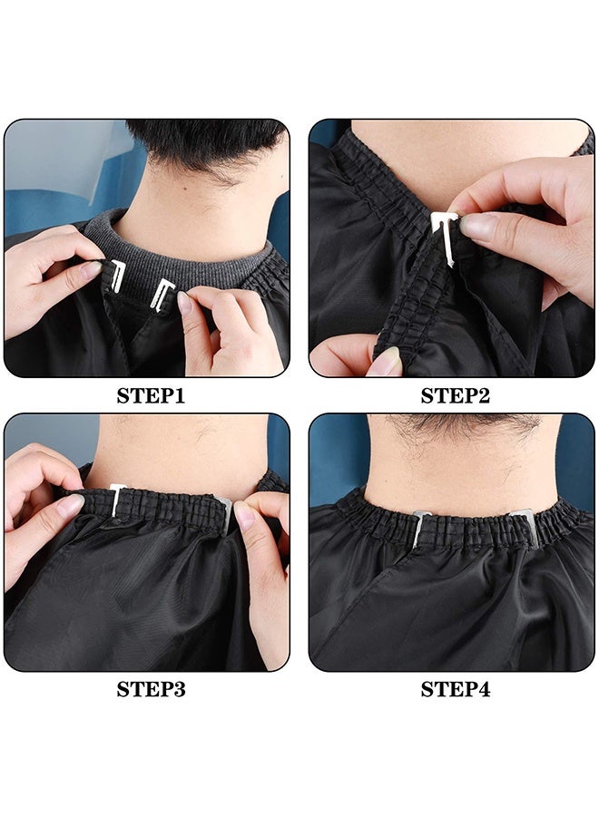 QIRRA 2PCS Professional Hair Cutting Cape with Neck Duster Brush – Waterproof Barber Cape with Snap Closure, Haircut Gown for Men, Women & Kids, Ideal for Salon & Home Use (Black) - Image 4