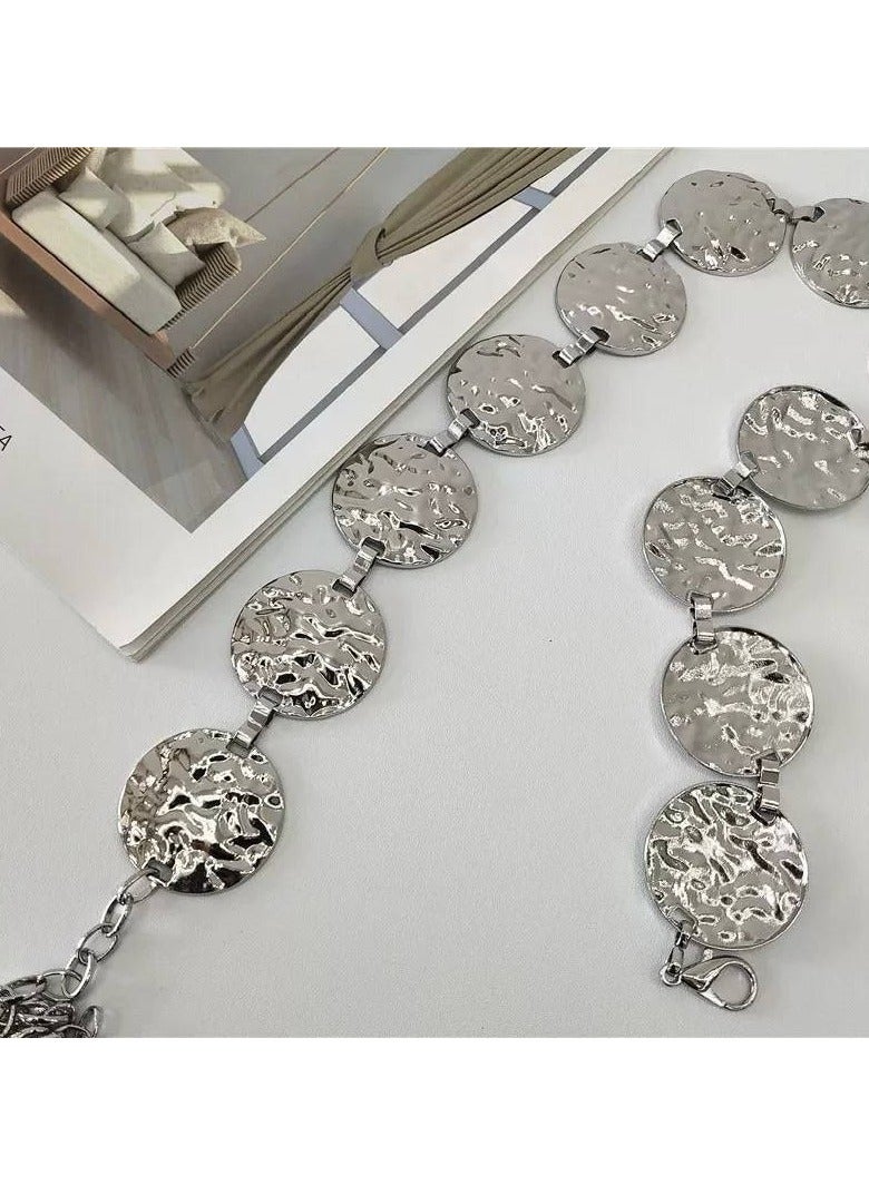 The Black Pearl Accessories Silver Metal Belt - Image 2