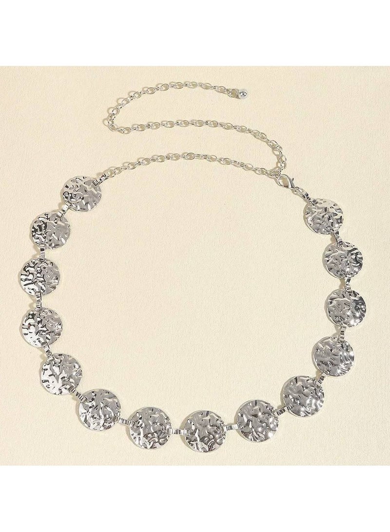 The Black Pearl Accessories Silver Metal Belt - Image 1