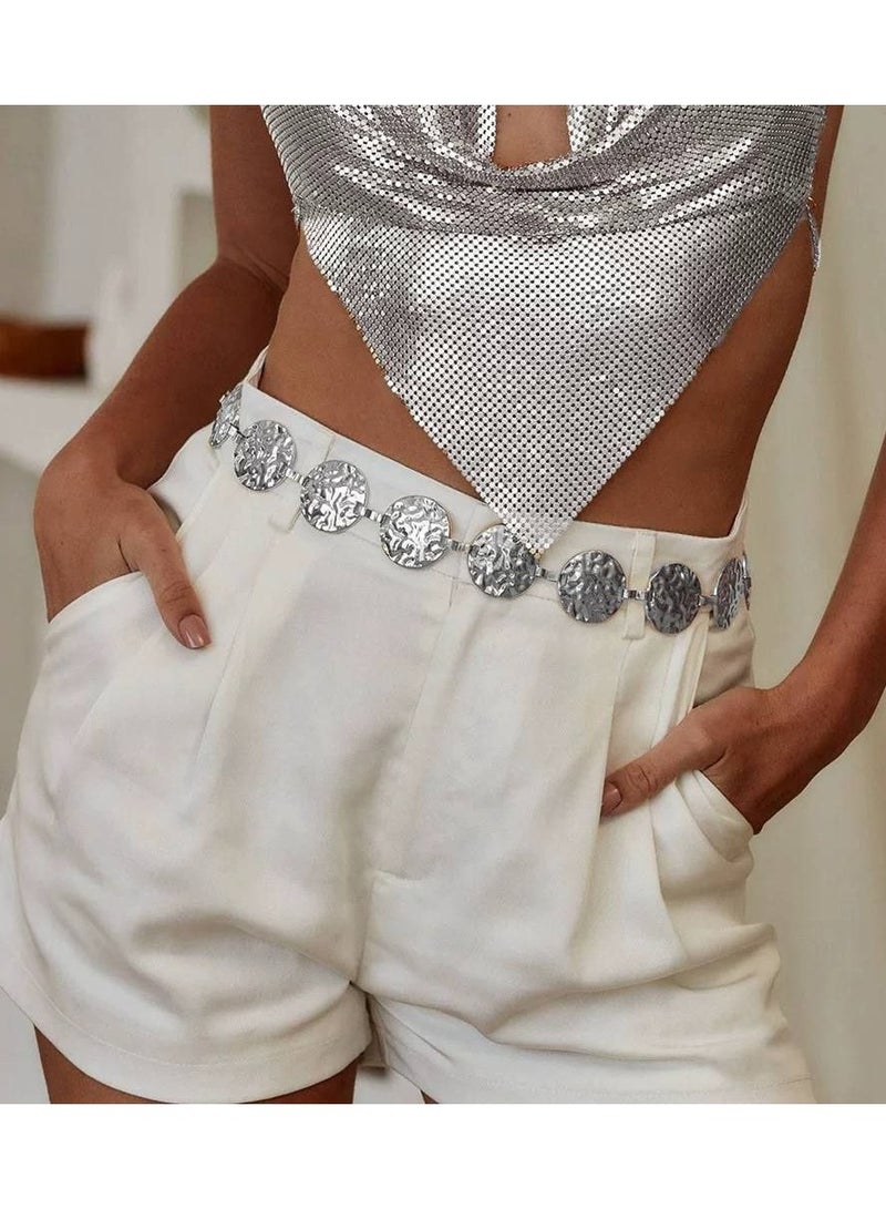 The Black Pearl Accessories Silver Metal Belt - Image 3