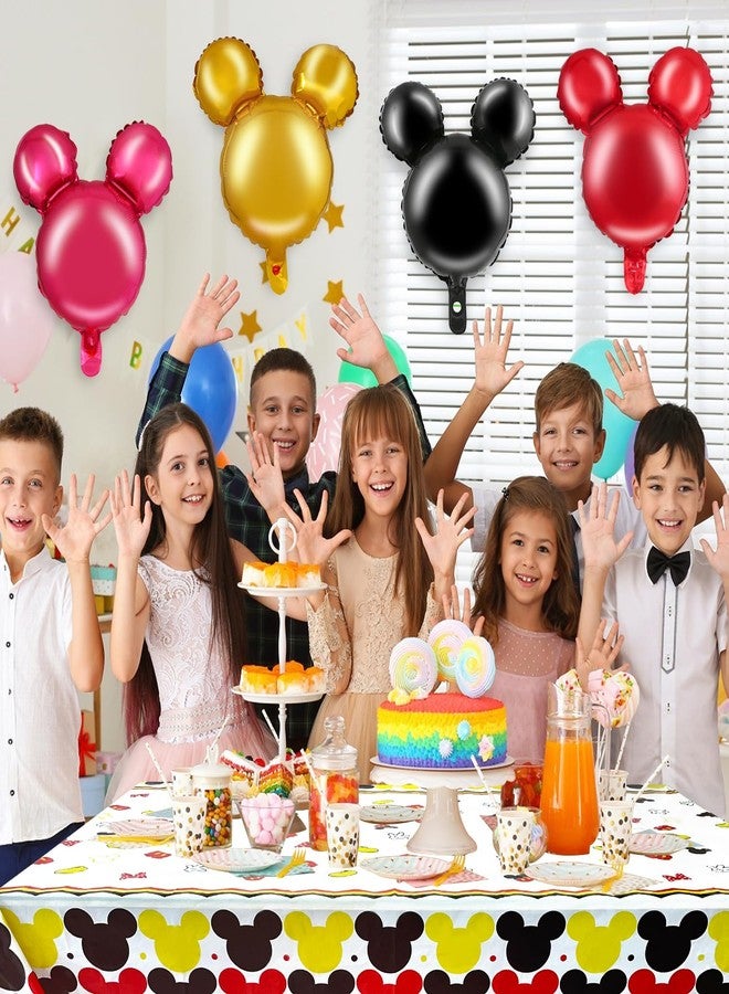 أونيفون مفرش طاولة على شكل رأس فأر من Aunifun، لوازم حفلات أعياد الميلاد، غطاء طاولة بلاستيكي للاستخدام مرة واحدة، لتزيين حفلات موضوع الفأر، 87×52 بوصة - Image 5