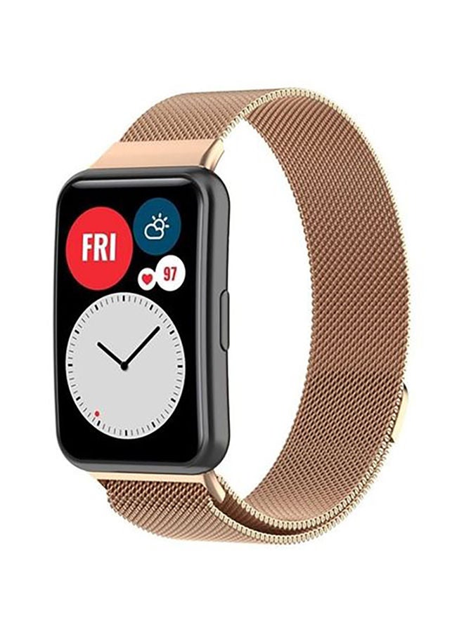 NIBEMINENT Milanese Replacement Band For Huawei Watch Fit Rose Gold - Image 1