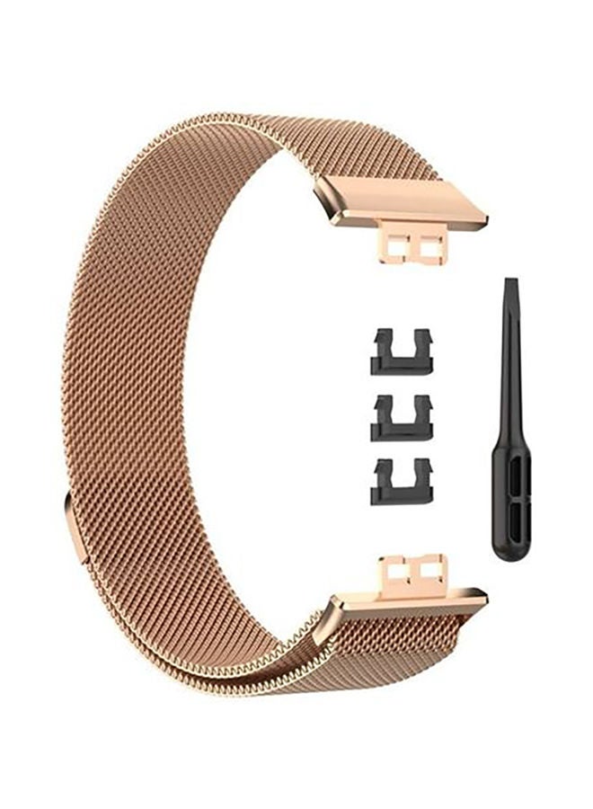NIBEMINENT Milanese Replacement Band For Huawei Watch Fit Rose Gold - Image 4