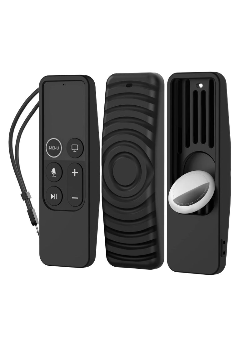 SYOSI Protective Case for Apple TV Siri Remote 1st Gen with AirTag Holder, Anti-Slip Durable Silicon Shockproof Rubber Cover  - Image 1