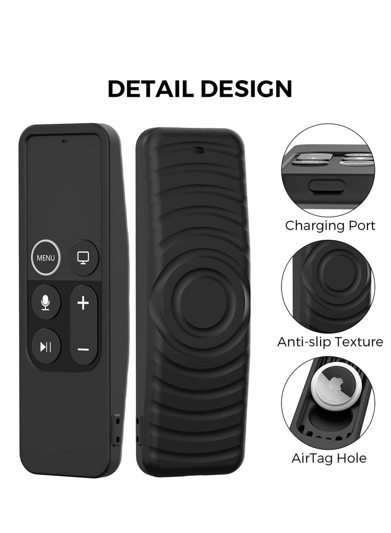SYOSI Protective Case for Apple TV Siri Remote 1st Gen with AirTag Holder, Anti-Slip Durable Silicon Shockproof Rubber Cover  - Image 3