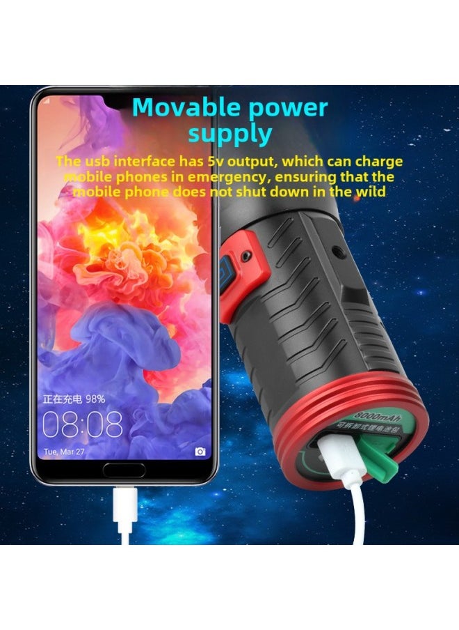 Generic Three Light Source Fishing Lamp Battery Removable USB Charging Treasure LED High Power Bright Night Fishing Lamp Mini Outdoor-Color:Package 4: Lamp + Line + Bag + Fishing Chair Bracket  - Image 4