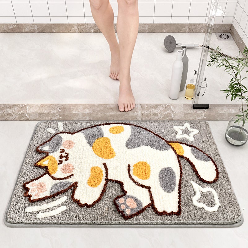 Dajiang Ins Style Home Bathroom Floor Mat Strong Absorbent Anti-slip Mat Quick-drying Flocking Foot Mat for Toilet Door(forest department, 40*60cm) - Image 2