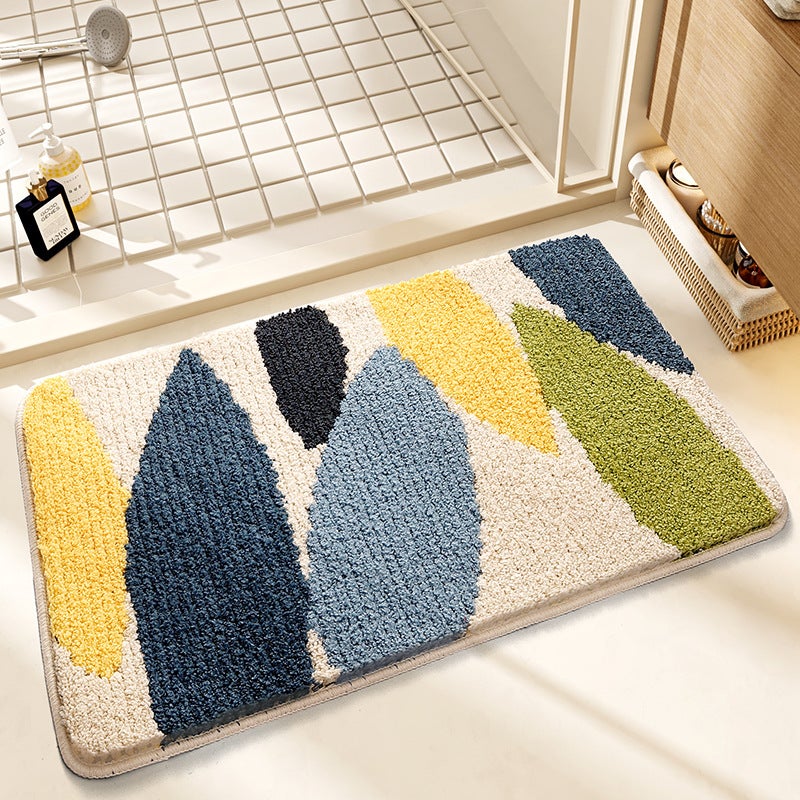 Dajiang Ins Style Home Bathroom Floor Mat Strong Absorbent Anti-slip Mat Quick-drying Flocking Foot Mat for Toilet Door(forest department, 40*60cm) - Image 1