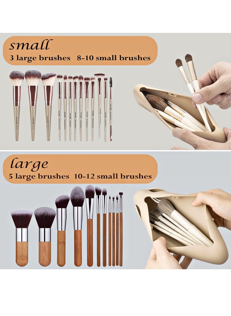 Generic Portable Silicone Makeup Brush Holder for Travel Easy to Clean Organizer Sleek Design for Cosmetics  - Image 3