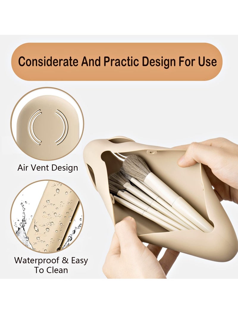 Generic Portable Silicone Makeup Brush Holder for Travel Easy to Clean Organizer Sleek Design for Cosmetics  - Image 4