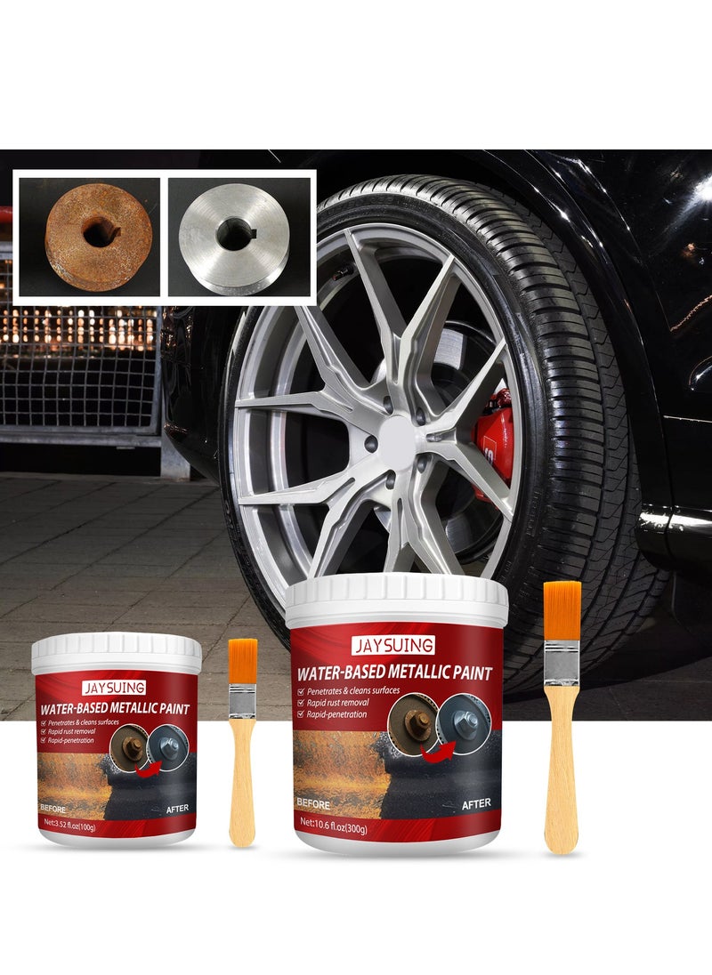 Jaysuing - Water Based Metallic Paint Multi-Functional Car Metallic Paint Anti-Rust Chassis Universal Rust Converter Gel with Brush - Image 1