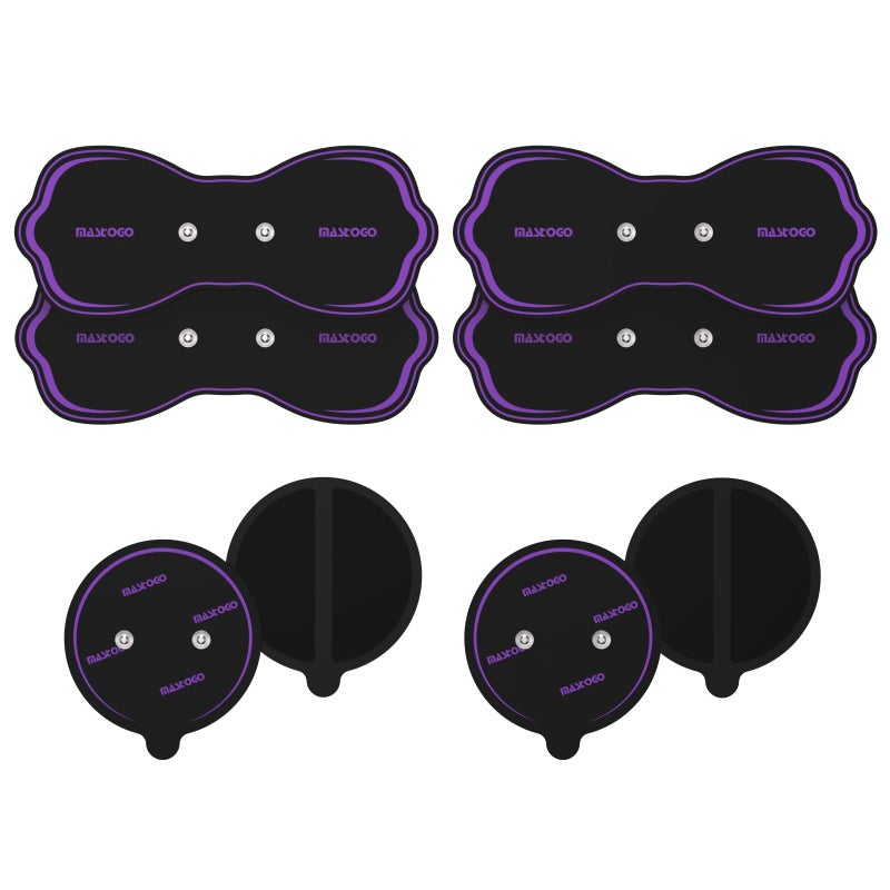 MASTOGO Wireless TENS Unit Electrode Pads Combo Set â€“ 8-Pack Multi-Size Replacement Pads for Wireless TENS Units, Reusable with 3.5mm Snap Connectors (Please Check Electrode Pad Sizes Before Purchase) - Image 1