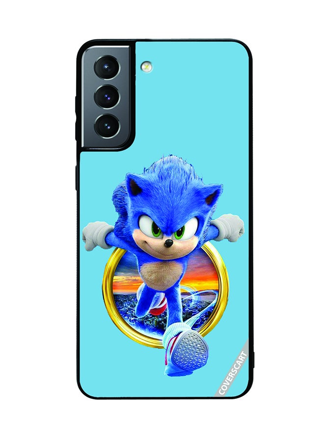 Protective Case Cover For Samsung Galaxy S21 FE 5G Sonic The Hedgehog Design Blue