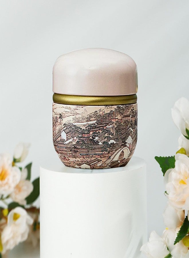 Qopoto Body Powder Puff and Container for Dusting Powder, Women Powder Puff and Powder Case for Bath and Travel (Ancient City) - Image 5