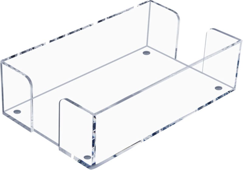 BEST MEDIA Transparent Acrylic Napkin Holder, a Guest Towel Holder Tray for your Bathroom, Kitchen Countertop, or as a modern Dinner Table Caddy- Modern - 1 Piece - Transparent