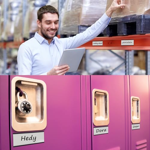 Realth C Channel Magnetic Label Holders 50 Pack 3'' x 5'' with Paper Inserts and Clear Plastic Protectors, Magnetic Data Card Holders File Cabinet Labels for Metal Racks and Shelves - Image 5