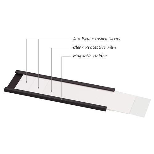 Realth C Channel Magnetic Label Holders 50 Pack 3'' x 5'' with Paper Inserts and Clear Plastic Protectors, Magnetic Data Card Holders File Cabinet Labels for Metal Racks and Shelves - Image 3