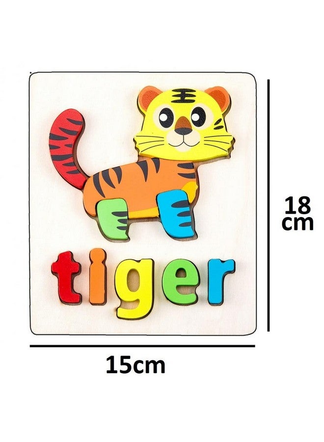 سمونيو أحجية الصور المقطوعة الخشبية ثلاثية الأبعاد المصنوعة يدويًا من سمونيو، مناسبة للأطفال من سن 3 سنوات فما فوق؛ مكعبات ألعاب متعددة الألوان لتعليم الحروف والأرقام، مناسبة للأولاد والبنات (15 سم × 18 سم، 3 حيوانات) - Image 2