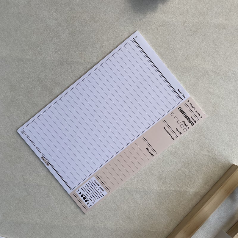 B5 Moonphase Notepad Set 2 Books Total 60 Sheets Horizontal Line And Grid Design Tear Off Pages Suitable For Office Workers Students Professionals Note Taking Recording With Free Pen Included - Image 5