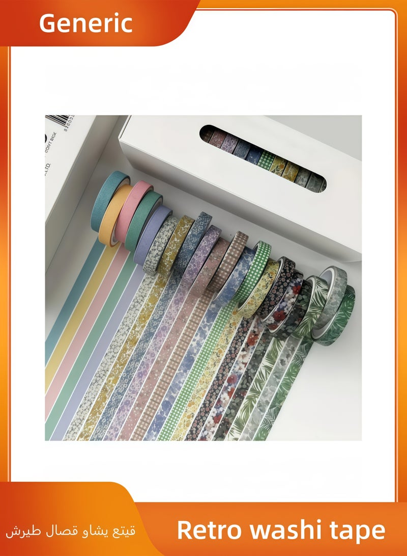 20 Rolls Combination Package Journal Thin Tape Retro Washi Tape Ancient Style Diary Tape Creative Decoration DIY Student - Image 1