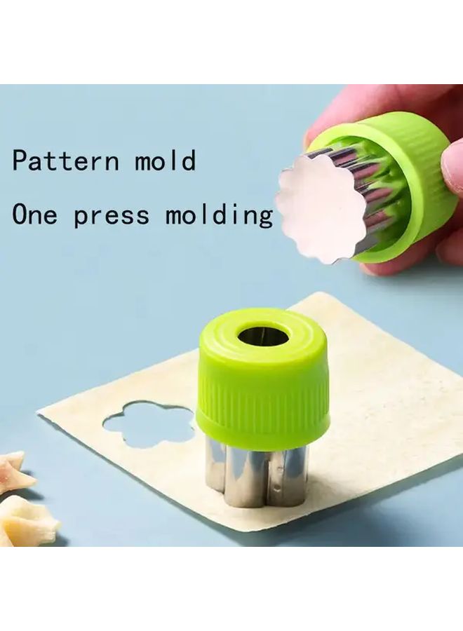 Green 9 Piece Stainless Steel Fruit Vegetable Cutter Set With Animal Cookie Molds - Image 5