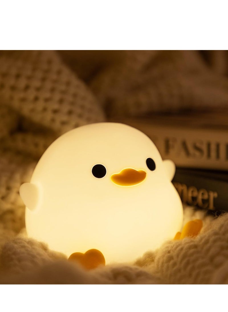 ELTRAZONE مصباح الليل على شكل بطة – مصباح محمول وقابل لإعادة الشحن للبنات، تحكم باللمس، مصباح حضانة قابل للتعتيم، مادة ABS+SIL، هدية عيد ميلاد مثالية للأولاد والبنات، ديكور سكني - Image 5