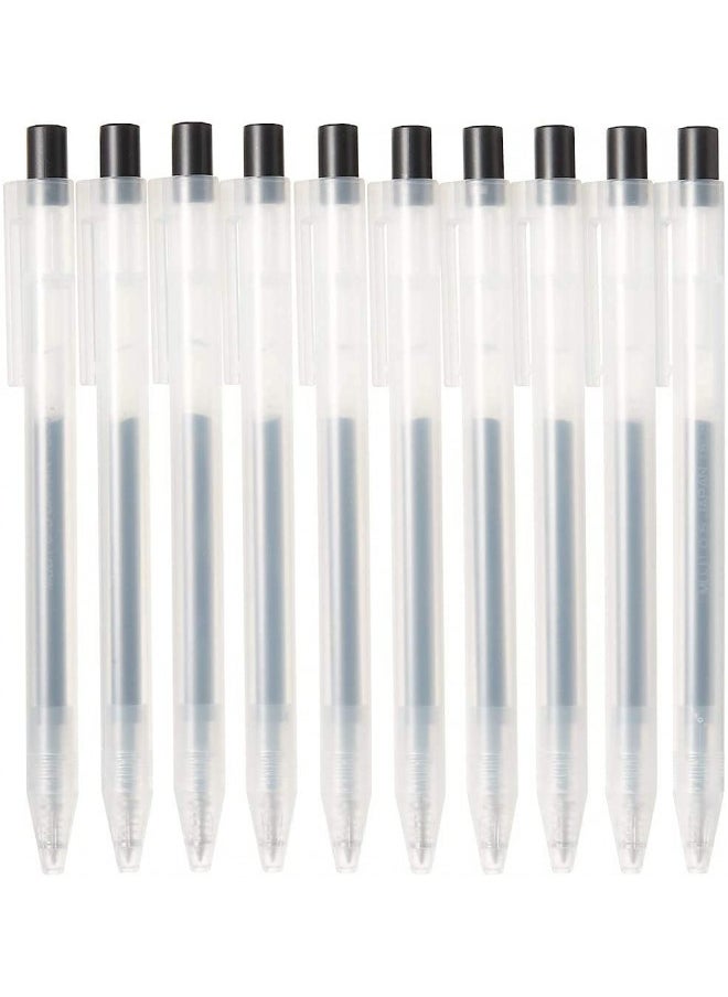 MUJI MUJI Smooth Gel Ink Ballpoint Pen Knock Type 10-Pieces Set, 0.5 mm Nib Size, Black  - Image 1