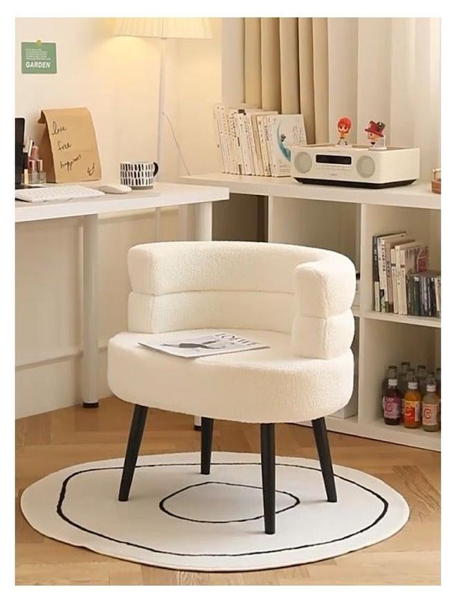 NZONE STORE Modern Boucle Accent Chair with Scandi-Style Legs WHITE - Image 1
