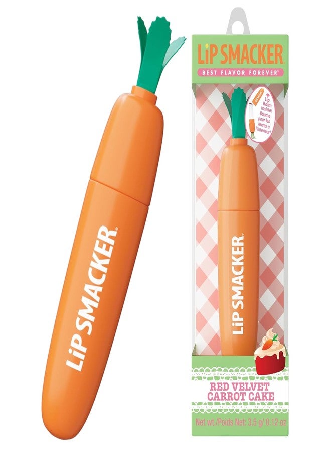 ليب سماكر مرطب شفاه ليب سماكر بنكهة الجزر، يرطب ويغذي الشفاه، قطعة تذكارية رائعة مستوحاة من عيد الفصح، هدية ممتعة لجميع الأعمار - كعكة الجزر المخملية الحمراء - Image 1