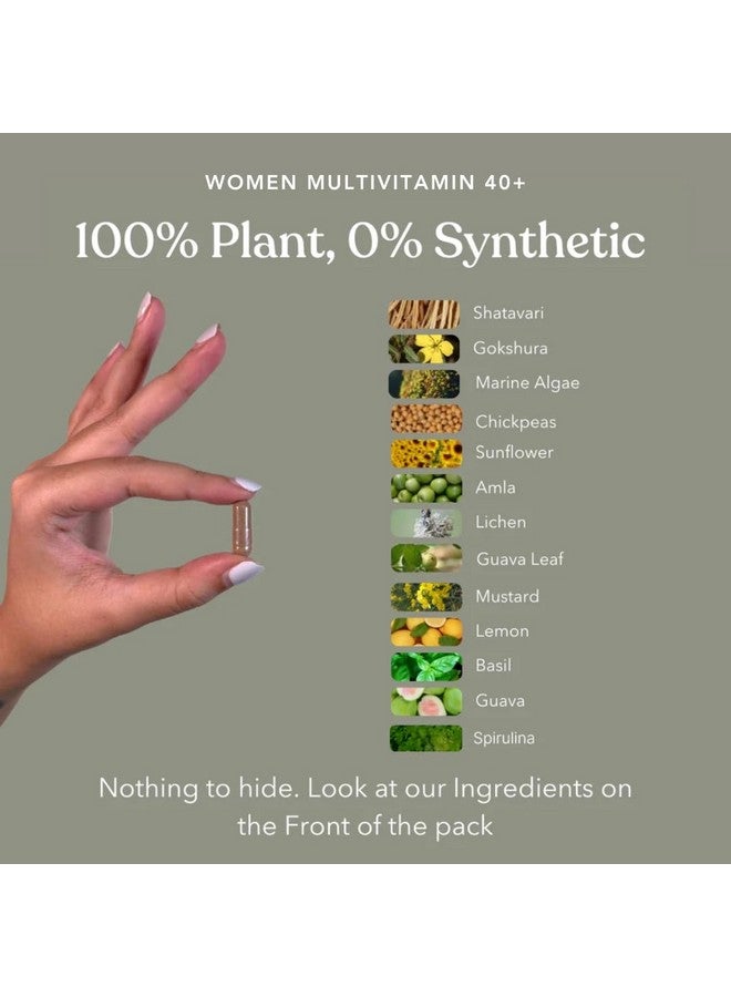 earthful Earthful Menopause Hair Care Combo | Multivitamin Women 40+ & Root Nourish Capsules | 100% Plant, Non-Synthetic | For Hair Health, Hormonal Balance | With Biotin, Grape Seeds, Vitamin D3 & K2 - Image 2