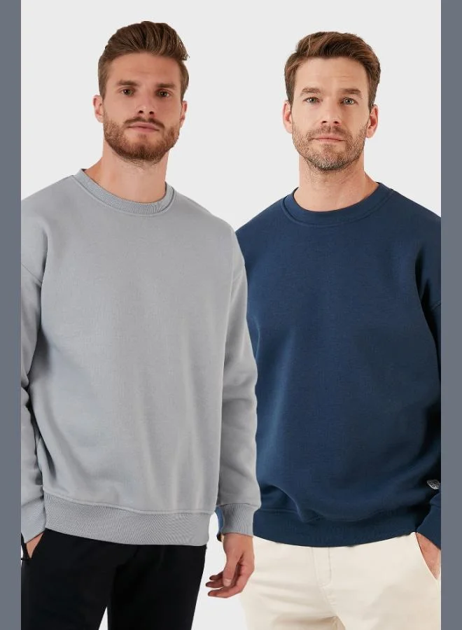 بوراتي بلوزة رجالية قطعتين بياقة دائرية مبطنة بالصوف من بوراتي