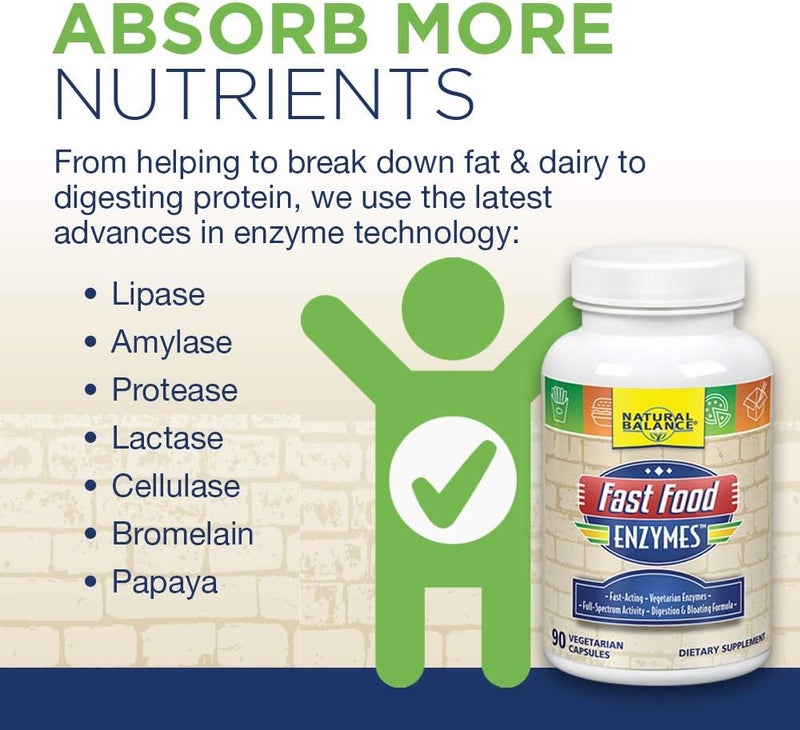 Natural Balance Fast Food Enzymes - 90 Vegetarian Capsules for Digestive Support - Image 3