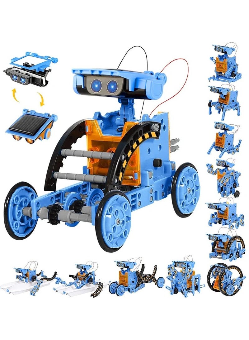STEM Projects 12-in-1 Solar Robot Toys for Kids – 190 Pieces Solar & Battery-Powered Dual Drive Educational DIY Kit  - Image 1