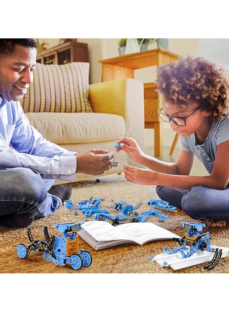 STEM Projects 12-in-1 Solar Robot Toys for Kids – 190 Pieces Solar & Battery-Powered Dual Drive Educational DIY Kit  - Image 5
