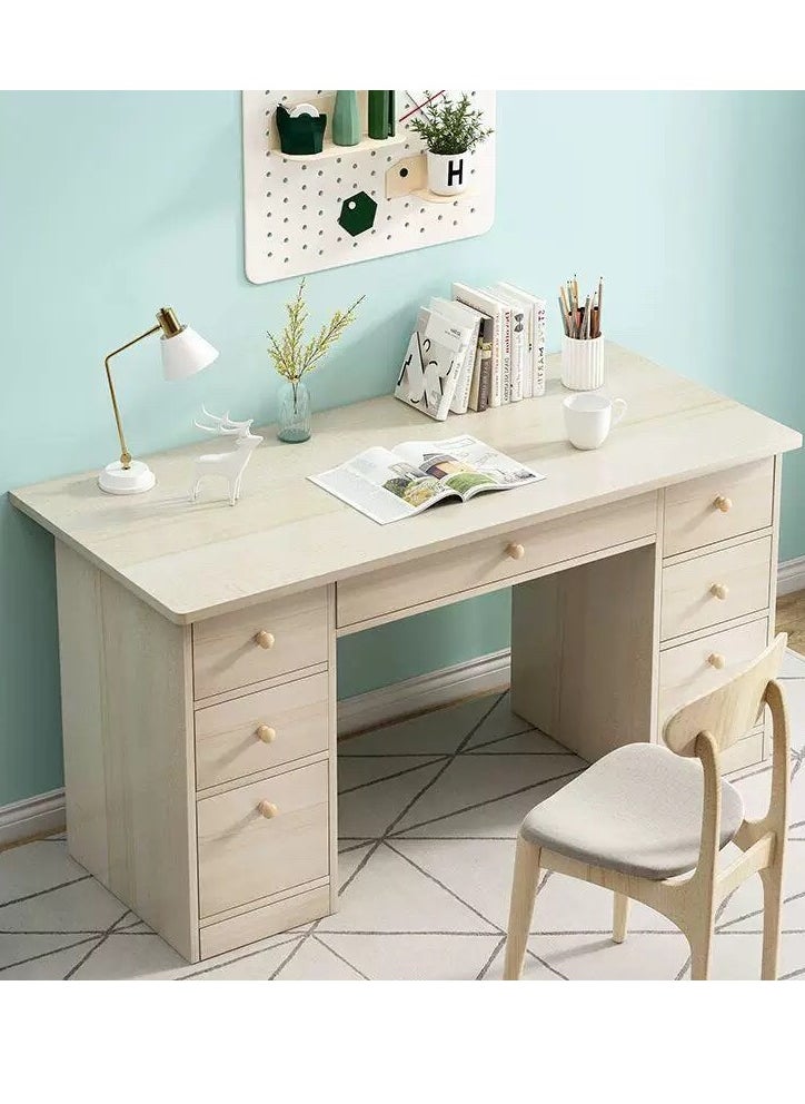 Generic - Solid Wood Office Desk Computer Desk Office Table with 7 Drawers Large Capacity Spacious and Durable Table Simple Student Study Desk for Home Office - Image 1