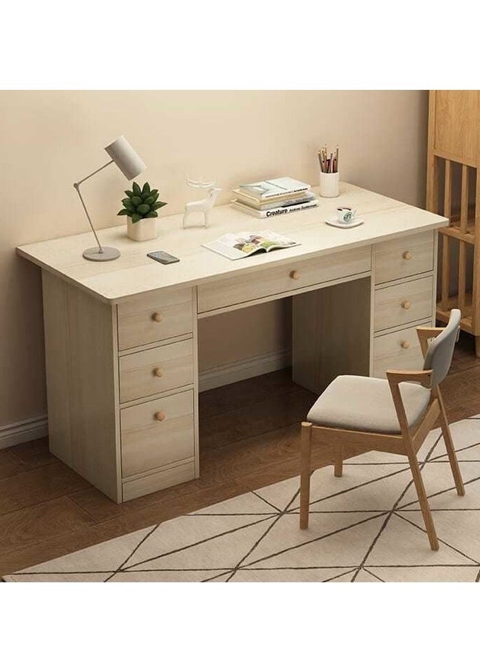 Generic - Solid Wood Office Desk Computer Desk Office Table with 7 Drawers Large Capacity Spacious and Durable Table Simple Student Study Desk for Home Office - Image 1