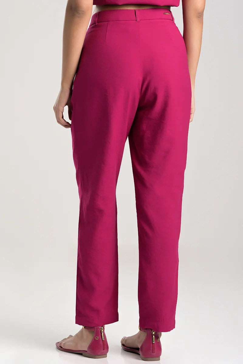 كارمن ستيفنز بنطلون جزر مفصل بلون الفوشيا