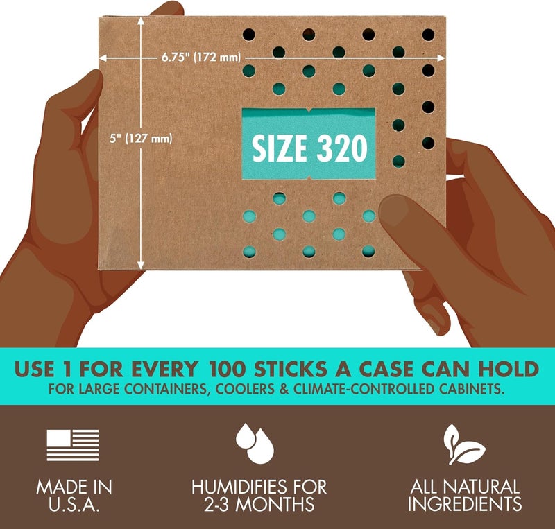 Boveda 69% Two-Way Humidity Control Pack For Large Wood Humidifier Boxes & Plastic or Electric Coolers – Size 320– Single – Moisture Absorber – Humidifier Pack – Individually Wrapped Hydration Packet - Image 2