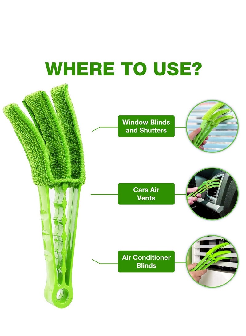2 Pack Window Blind Cleaner Duster Tool with 6 Each Microfiber Sleeves, Blind Cleaner Tools for Window Blinds, Jalousie Shutter, Air Conditioner