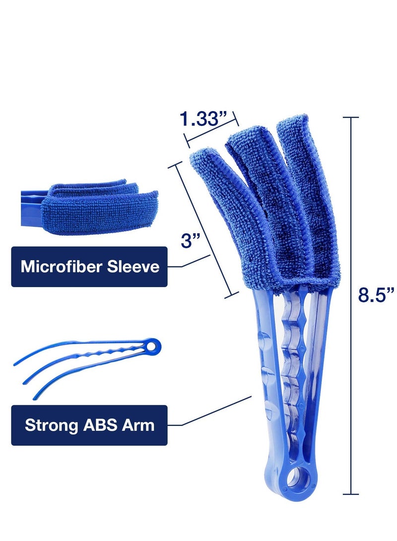 2 Pack Window Blind Cleaner Duster Tool with 6 Each Microfiber Sleeves, Blind Cleaner Tools for Window Blinds, Jalousie Shutter, Air Conditioner